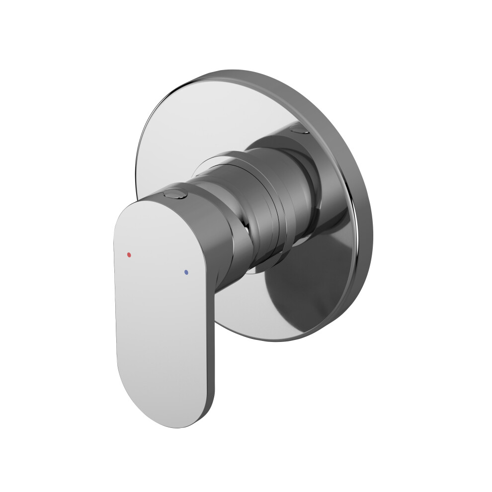 Current Contemporary Bathroom Round Concealed Manual Shower Valve with Lever Handle, 110mm, Chrome - Balterley