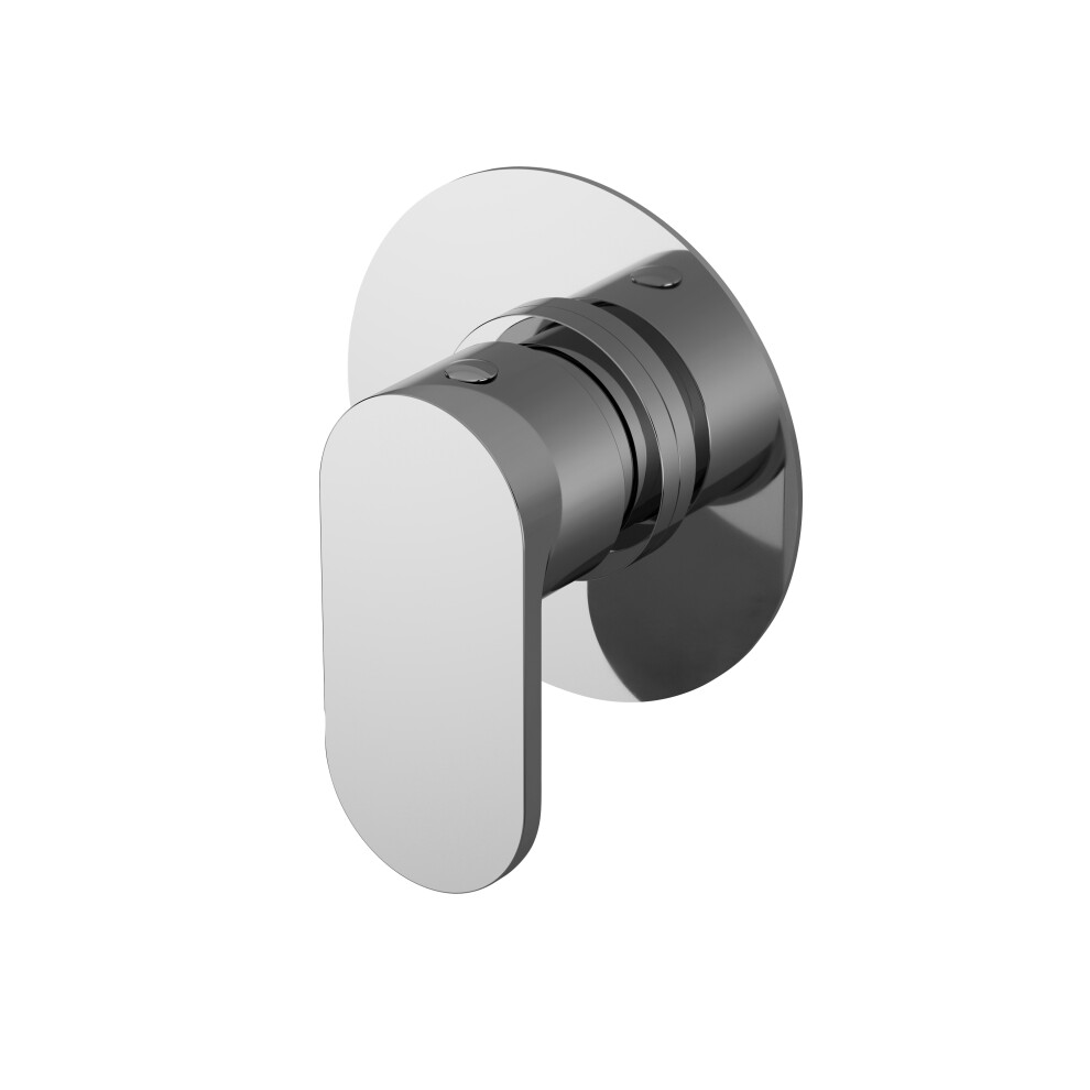 Current Contemporary Bathroom Round Concealed Stop Tap with Lever Handle, 100mm, Chrome - Balterley