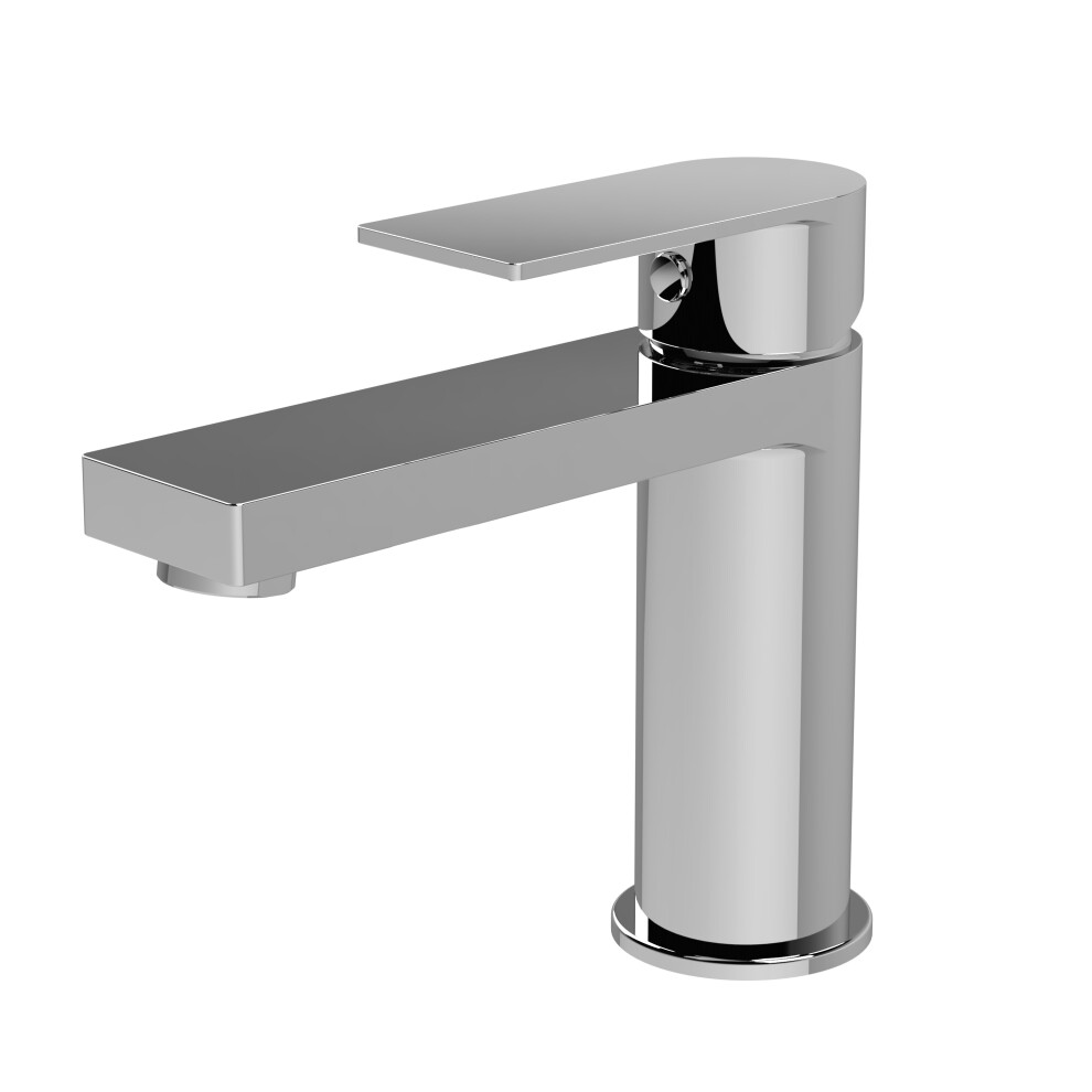 Square Mono Basin Mixer Tap & Push Button Waste - Chrome - Balterley