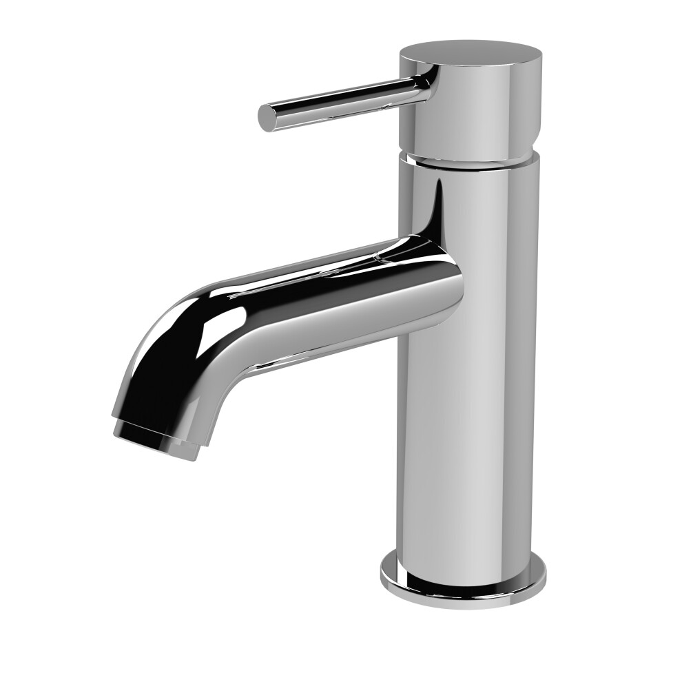 Balterley Contemporary Round Mono Basin Mixer Tap & Push Button Waste - Chrome