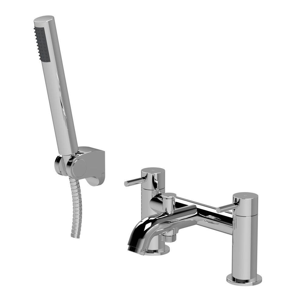 Round Bath Shower Mixer Tap With Shower Kit - Chrome - Balterley 5056678475881