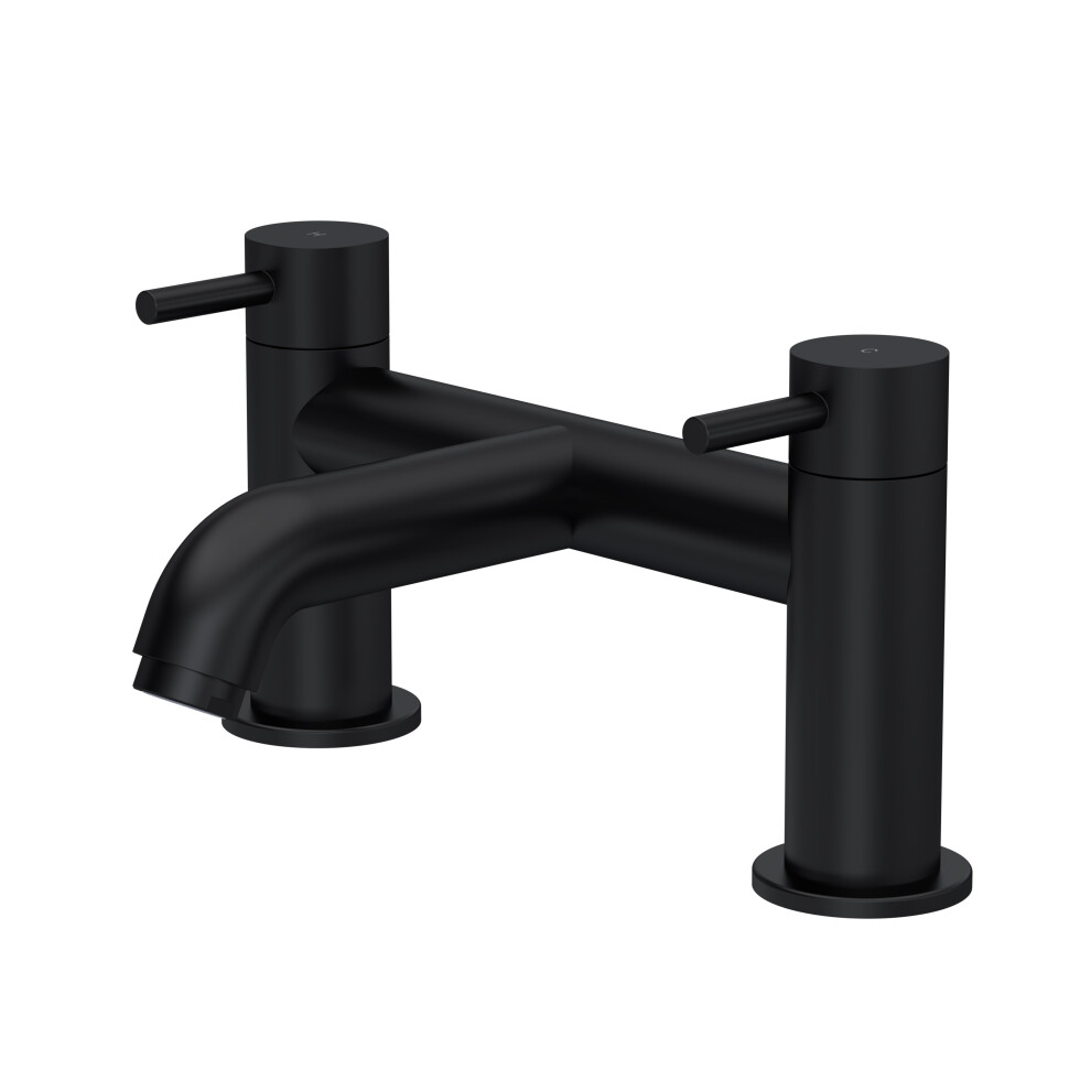 Round Minimalist Deck Mounted Bath Filler Tap - Matt Black - Balterley 5056678475874