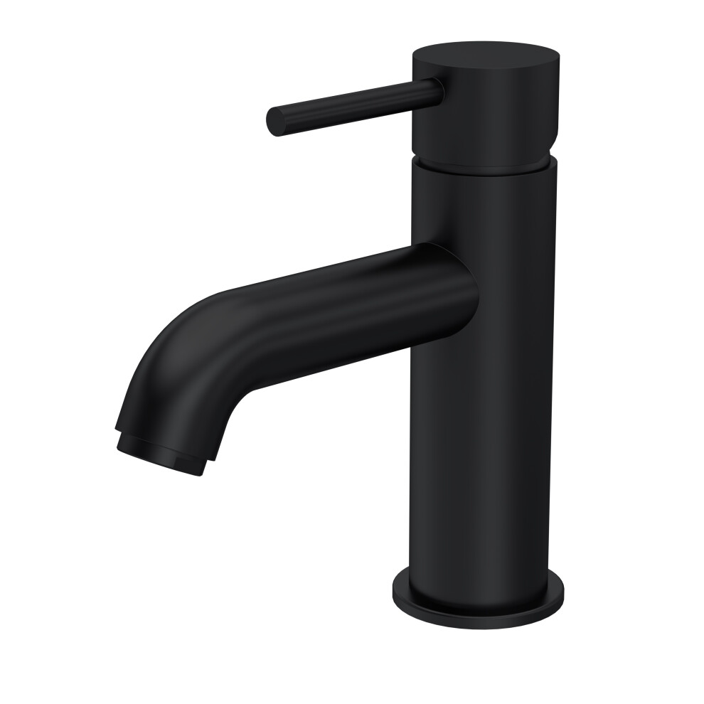 Balterley Contemporary Round Mono Basin Mixer Tap & Push Button Waste - Matt Black