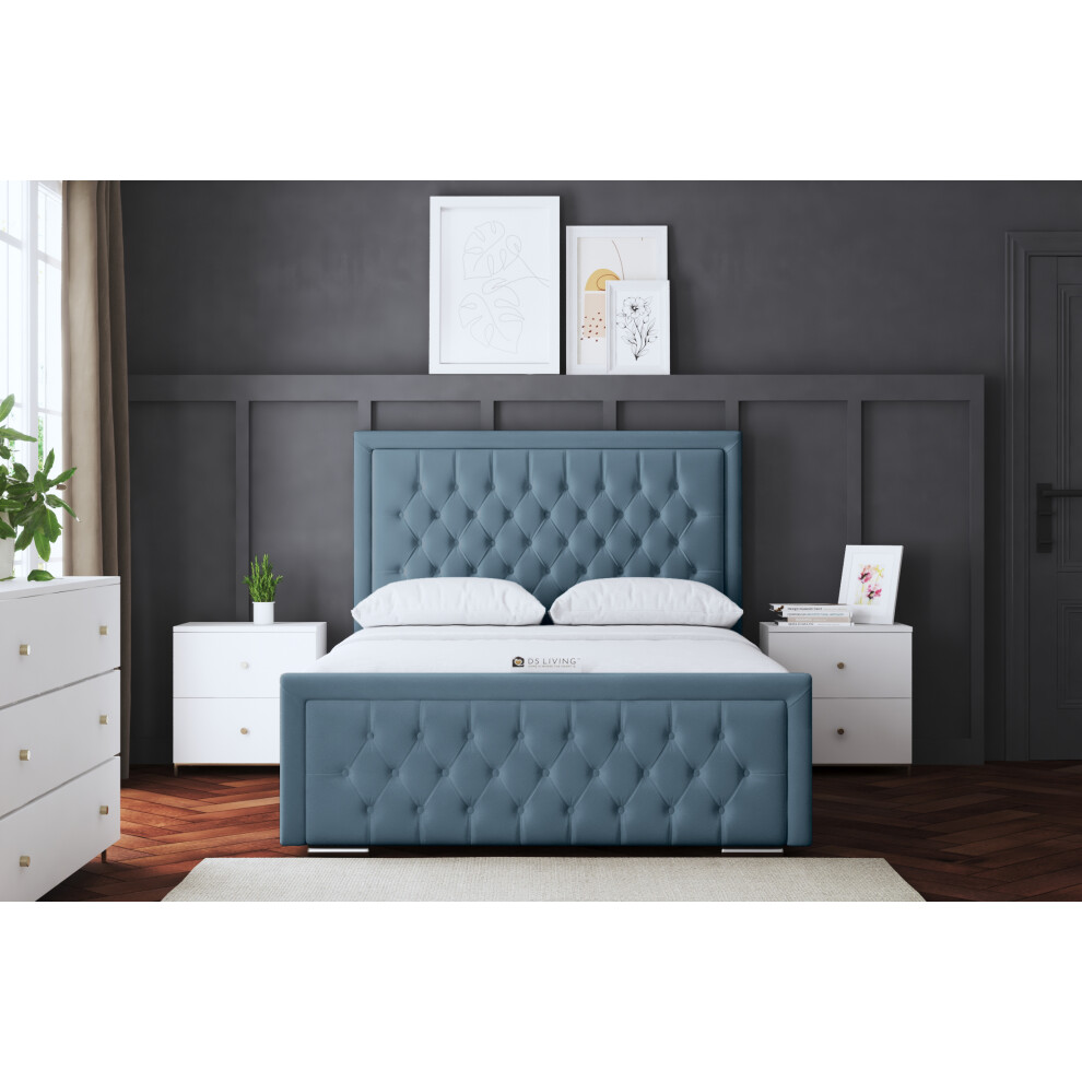 (Double, Blue) Allegra Upholstered Bed