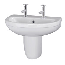 Round 2 Tap Hole Basin & Semi Pedestal - 550mm