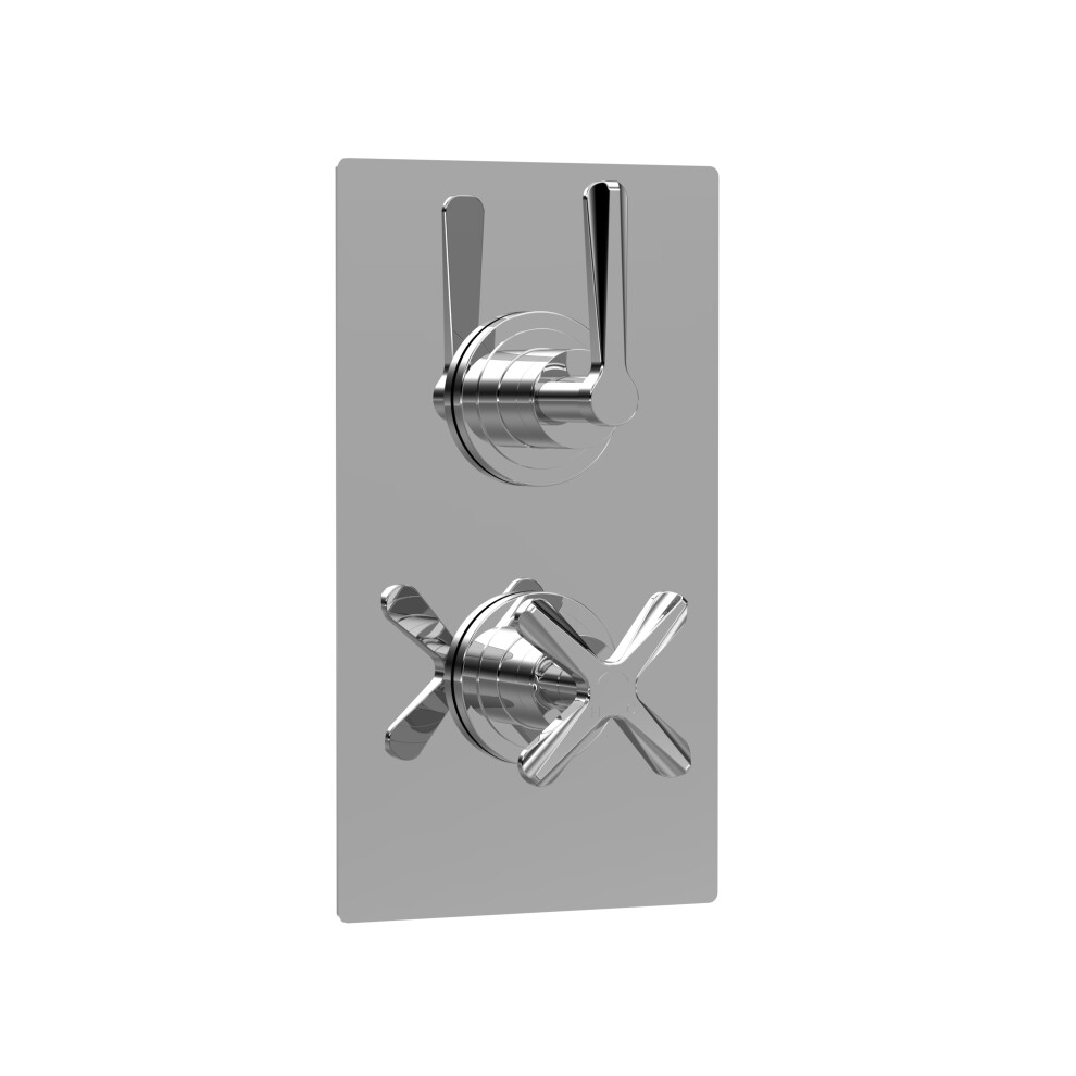 Balterley Connect Twin Concealed Crosshead Thermostatic Shower Valve With Diverter (2 Outlets) - Chrome