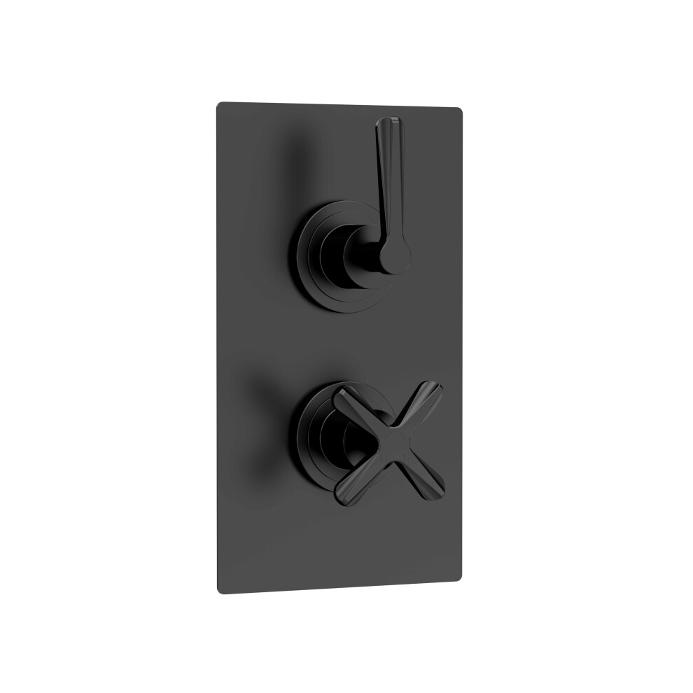 Connect Twin Concealed Crosshead Thermostatic Shower Valve (1 Outlets) - Matt Black - Balterley