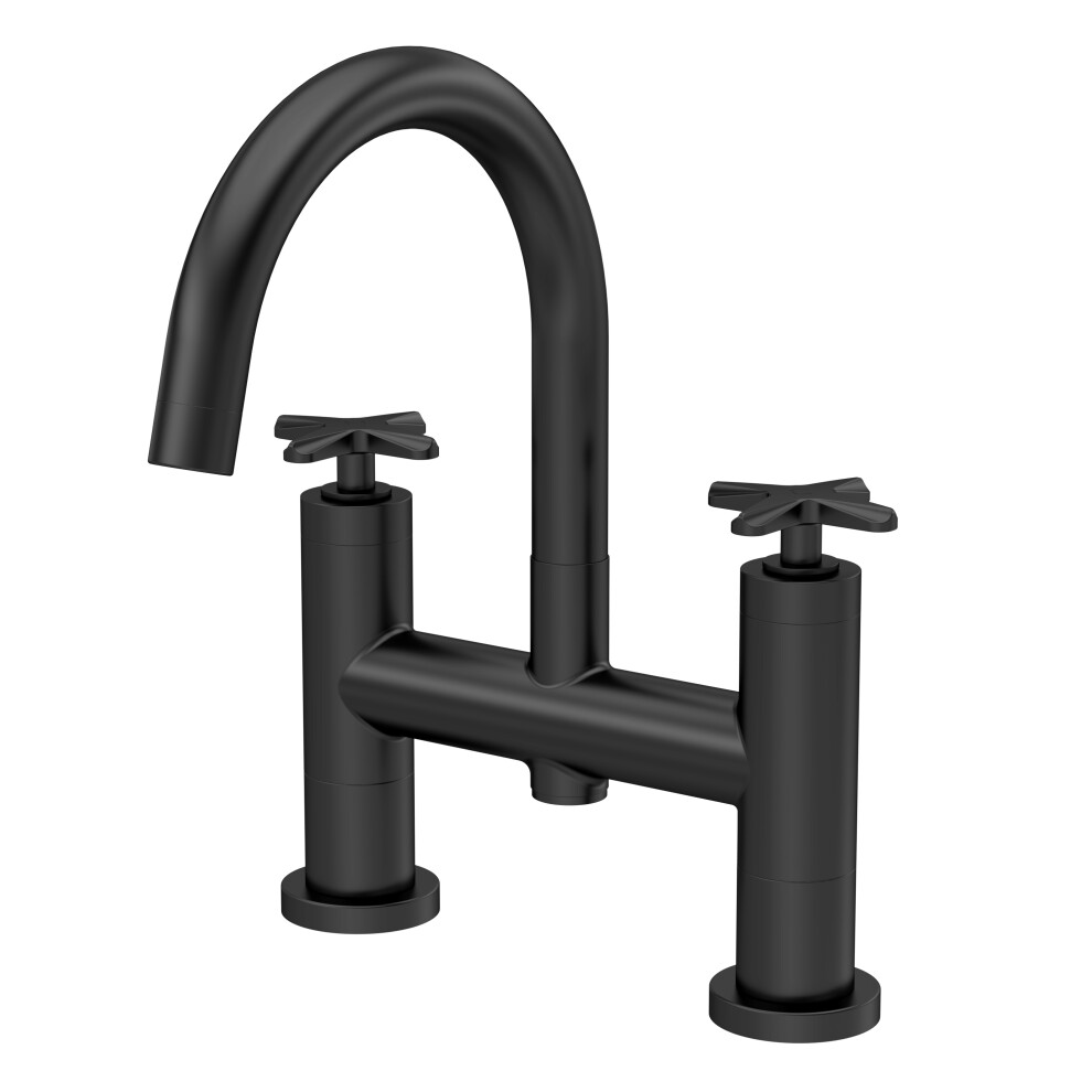 Connect Bath Filler Tap With Crosshead Handles - Matt Black - Balterley 5056678437421