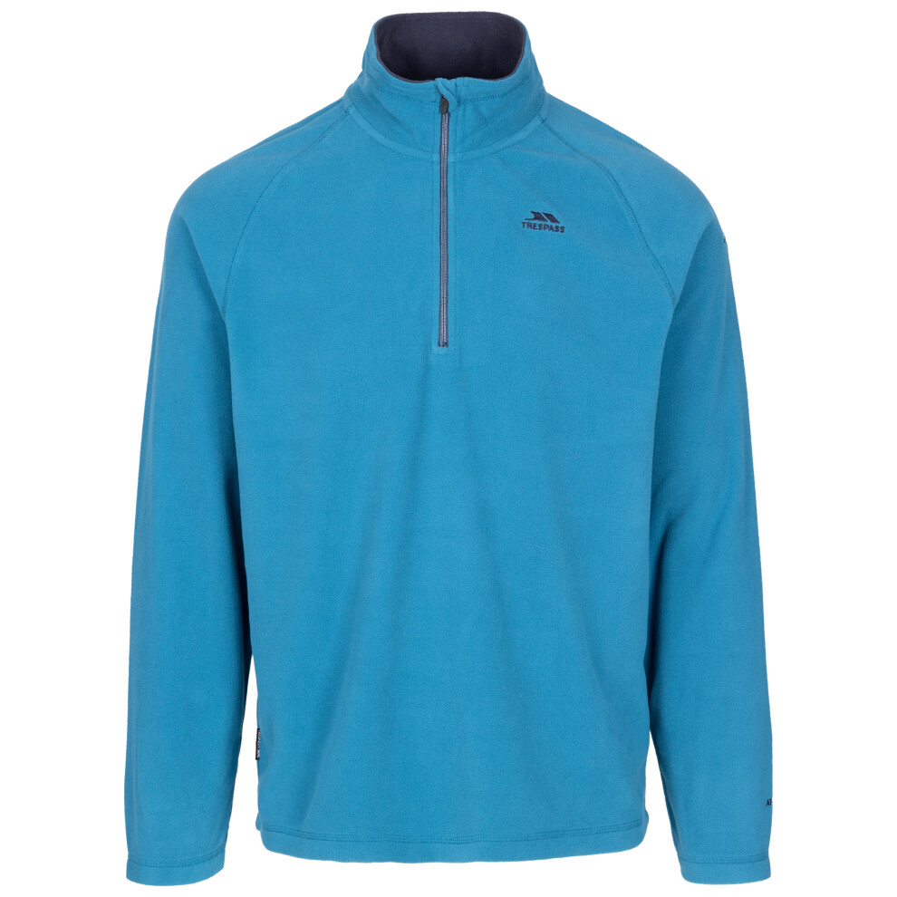 (L, Bondi Blue) Trespass Mens Fleece Jumper 1/2 Zip Blackford