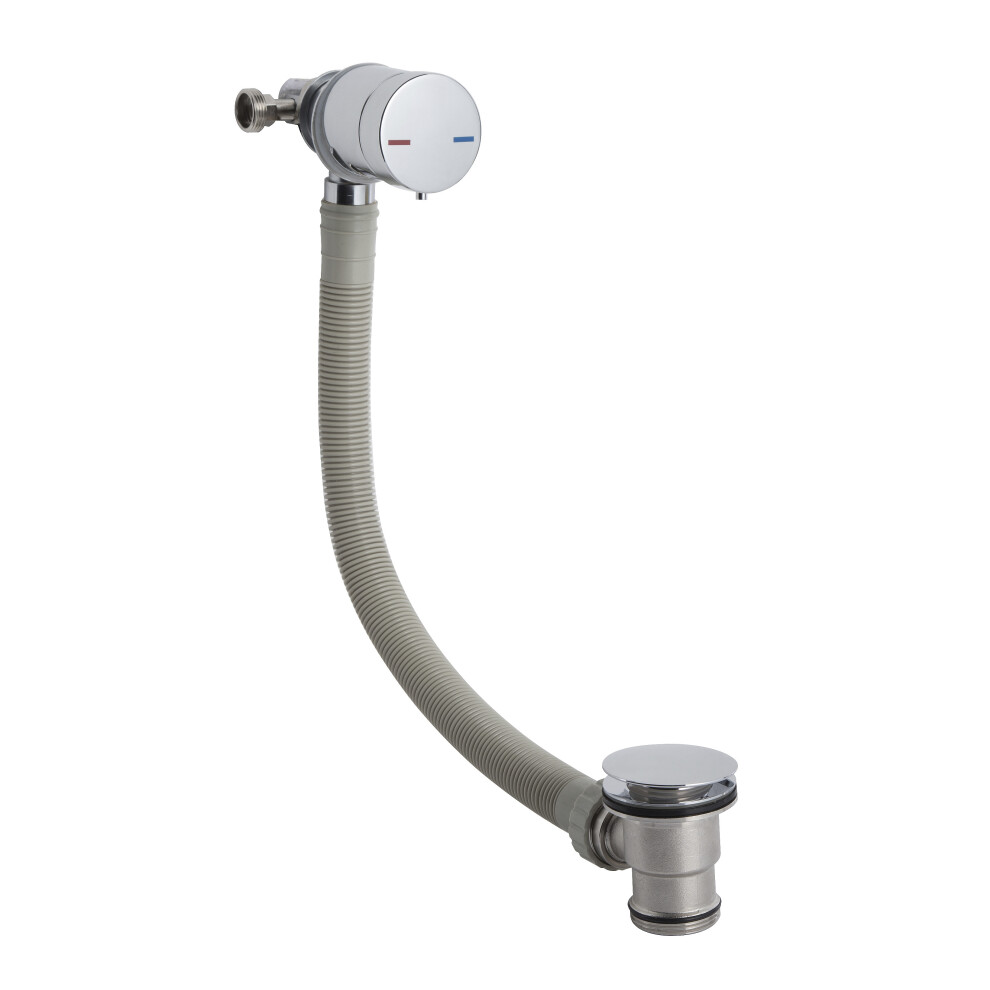 Contemporary Bathroom Round Bath Filler, 550mm x 65mm, Chrome, Balterley