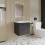 Balterley Wall Hung 2 Drawer Vanity Unit with Ceramic Basin - 600mm - Soft Black 3
