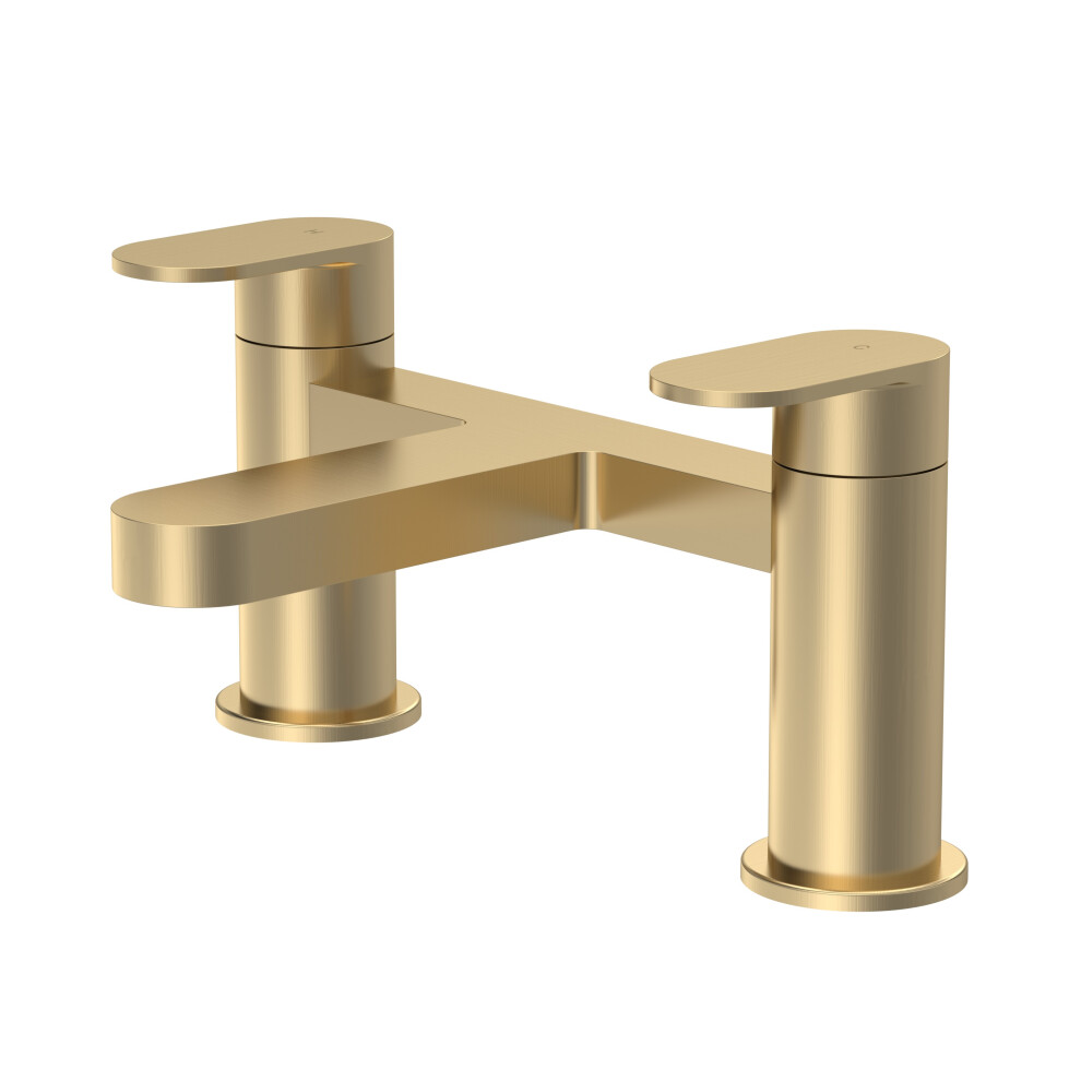 Round Deck Mounted Bath Filler Tap - Brushed Brass - Balterley