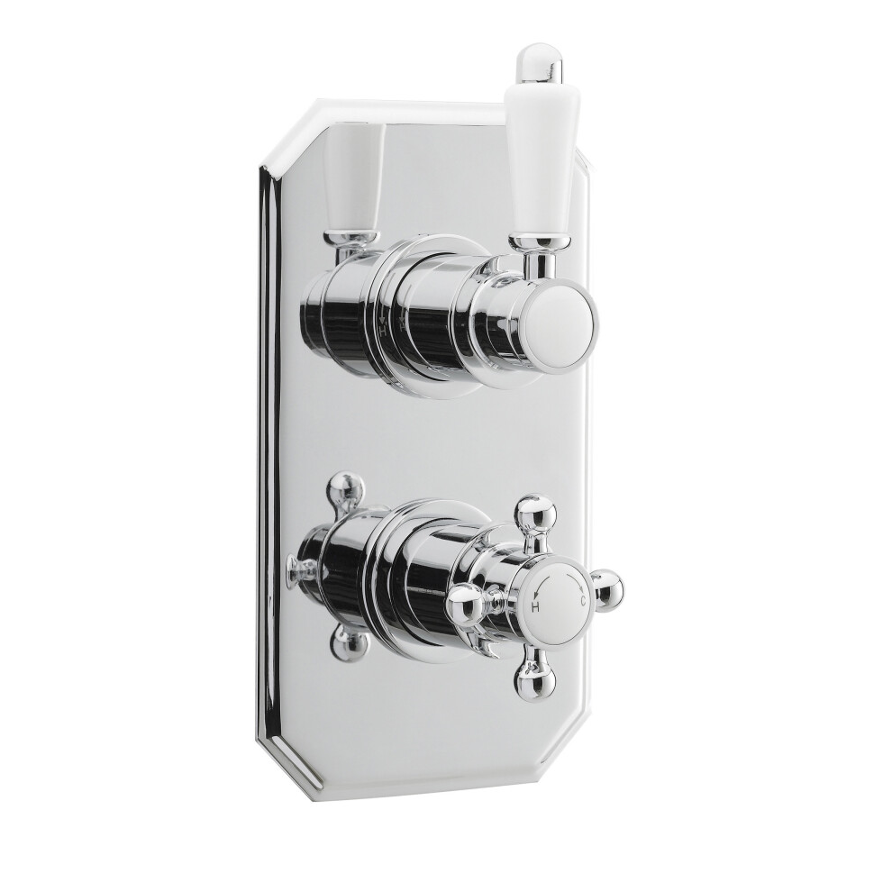 Traditional Bathroom Concealed Twin Thermostatic Shower Valve (1 Outlet) - Chrome - Balterley