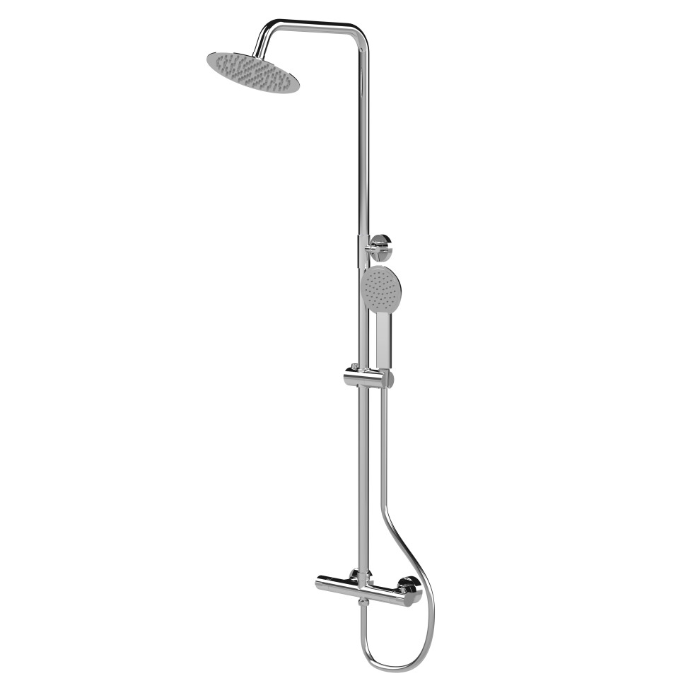 Round Thermostatic Shower Kit with Fixed Head & Adjustable Handset - Chrome - Balterley