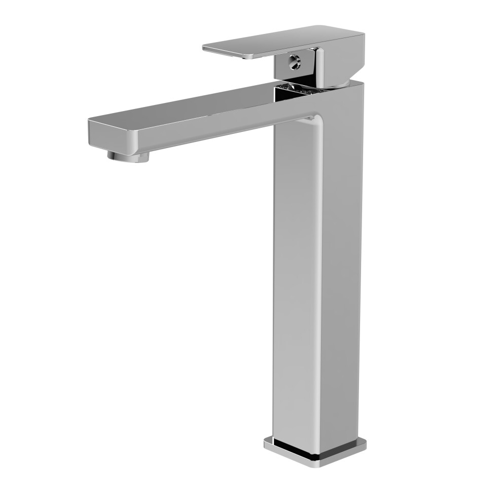 Square Tall Mono Basin Mixer Tap - Chrome