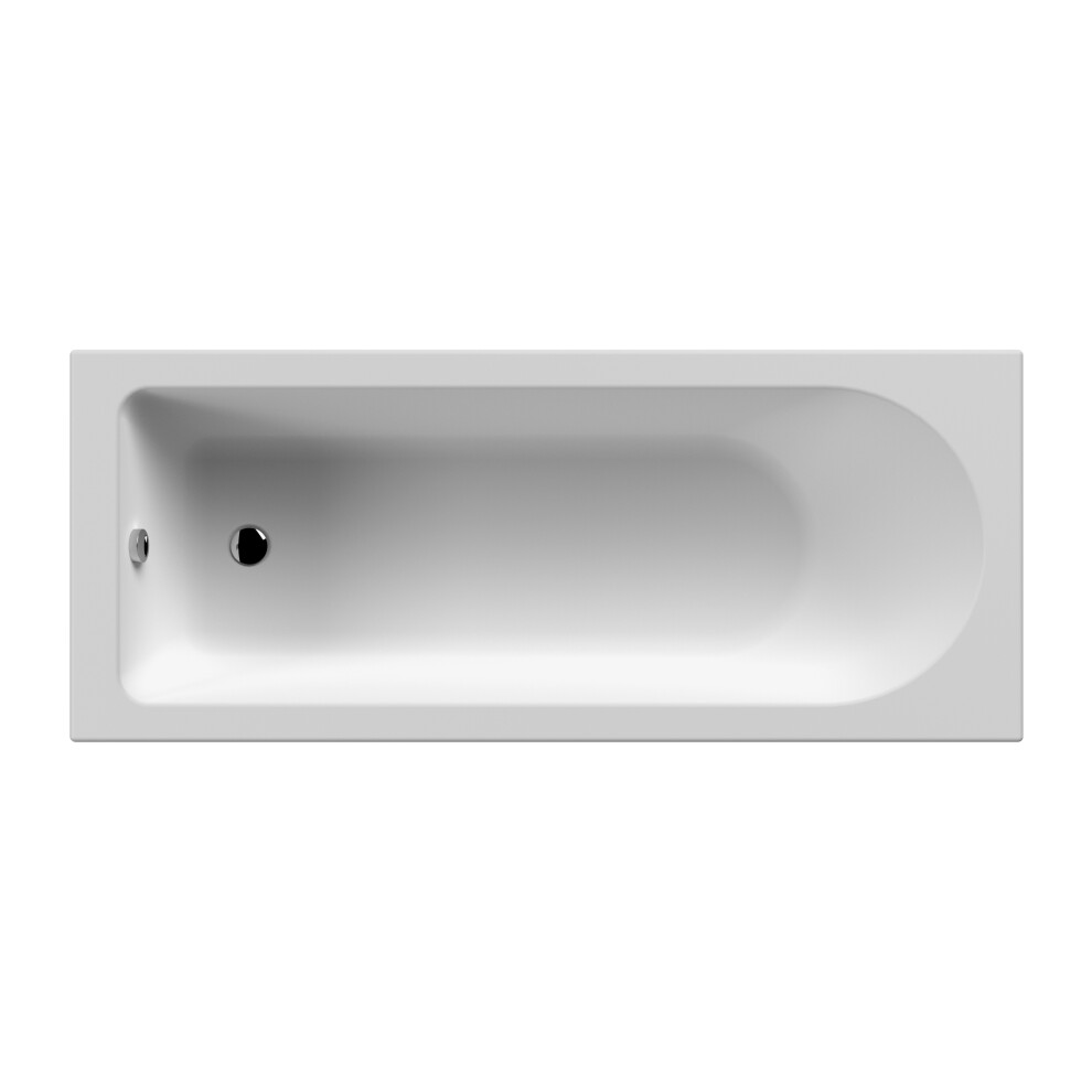 Round Single Ended Straight Shower Bath with Leg Set - 1500mm x 700mm