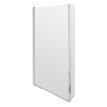 Chrome 6mm Toughened Safety Glass Reversible L-Shaped Bath Screen - Hinged with Fixed Return (BBSCBS7)