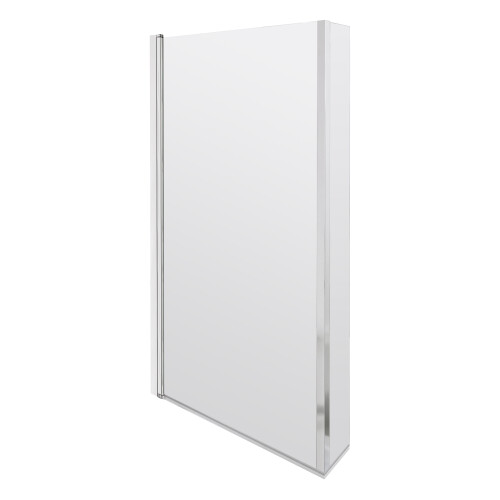Balterley Chrome 6mm Toughened Safety Glass Reversible L-Shaped Bath Screen - Hinged with Fixed Return (BBSCBS7)