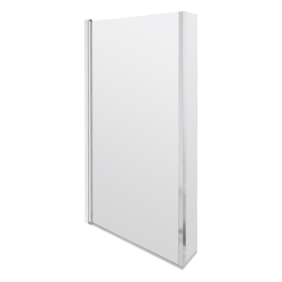 Balterley Chrome 6Mm Toughened Safety Glass Reversible L-Shaped Bath Screen - Hinged With Fixed Return (Bbscbs7)