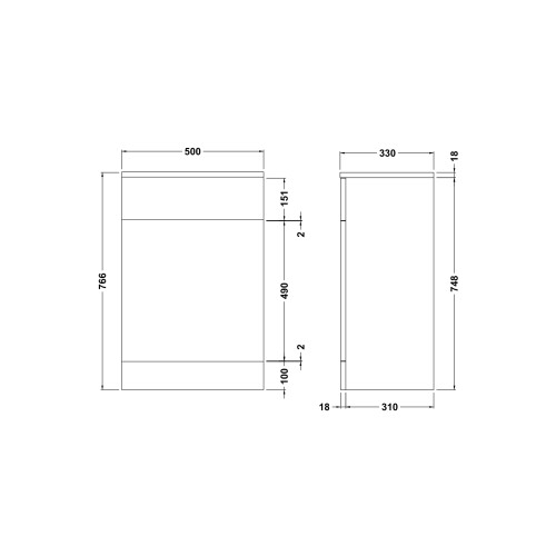 Balterley WC Unit   - 500mm - Gloss White 2