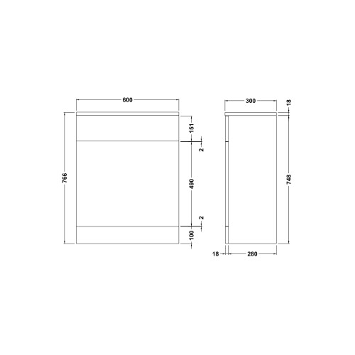 Balterley Slimline WC Unit   - 600mm - Gloss White 2