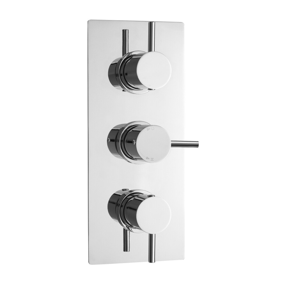 Round Concealed Triple Thermostatic Shower Valve (2 Outlets) - Chrome - Balterley