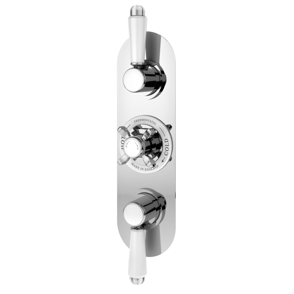 Traditional Concealed Triple Thermostatic Shower Valve (2 Outlets) - Chrome - Balterley