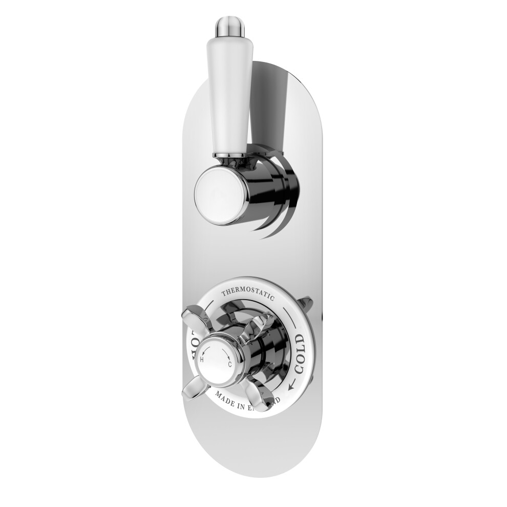 Traditional Concealed Twin Thermostatic Shower Valve (1 Outlet) - Chrome - Balterley