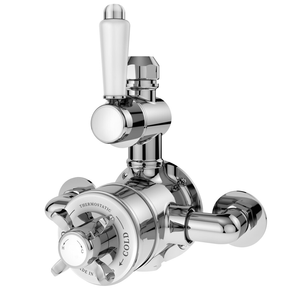 Traditional Exposed Twin Thermostatic Shower Valve (1 Outlet) - Chrome - Balterley