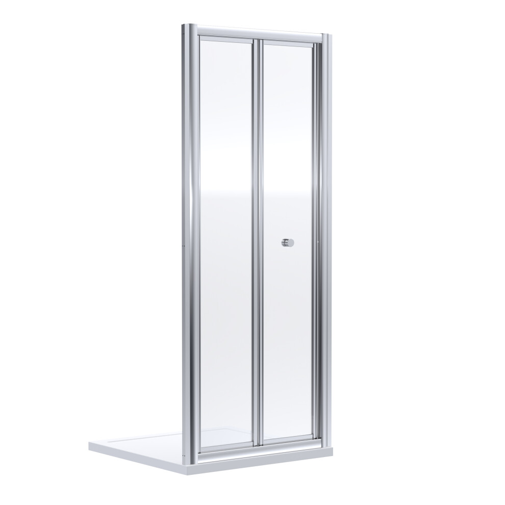 Ruwa 4mm Toughened Safety Glass Bi-Fold Shower Door - 1900 x 700mm - Chrome - Balterley