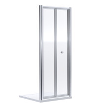 Ruwa 4mm Toughened Safety Glass Bi-Fold Shower Door - 1900 x 800mm - Chrome - Balterley