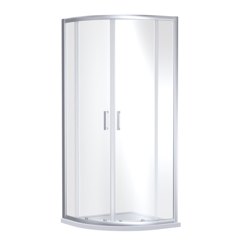 Ruwa 6mm Toughened Safety Glass Quadrant Shower Enclosure - 1900 x 800 x 800mm - Chrome - Balterley