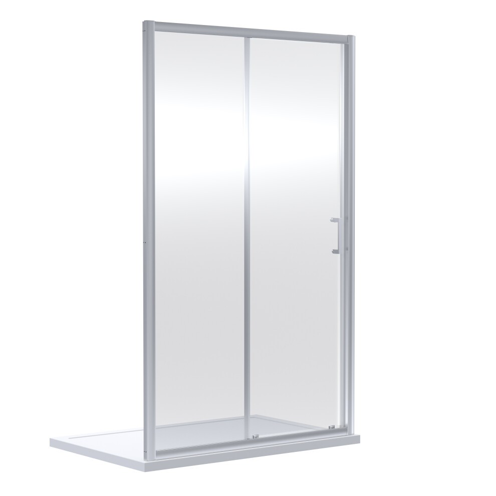 Ruwa 6mm Toughened Safety Glass Sliding Shower Door - 1900 x 1000mm - Chrome - Balterley