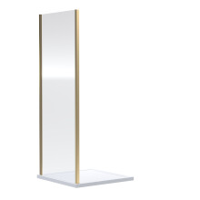 Ruwa 6mm Toughened Safety Glass Side Panel - 1900 x 760mm - Brushed Brass - Balterley