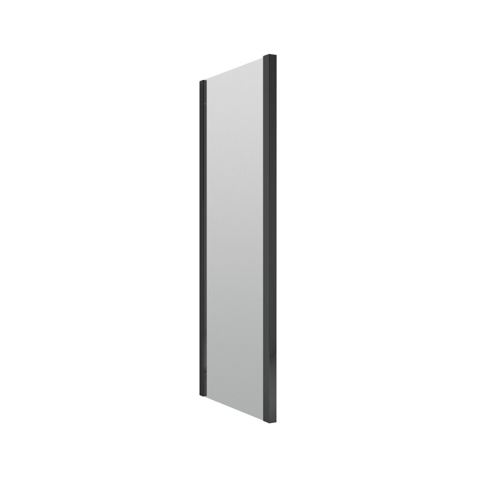 Ruwa 6mm Toughened Safety Glass Side Panel - 1900 x 800mm - Matt Black - Balterley