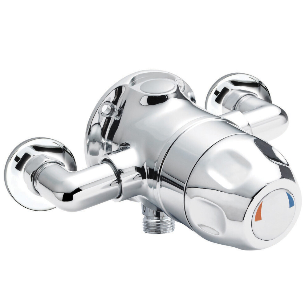 Contemporary Round Exposed Sequential Thermostatic Shower Valve (1 Outlet) - Chrome - Balterley