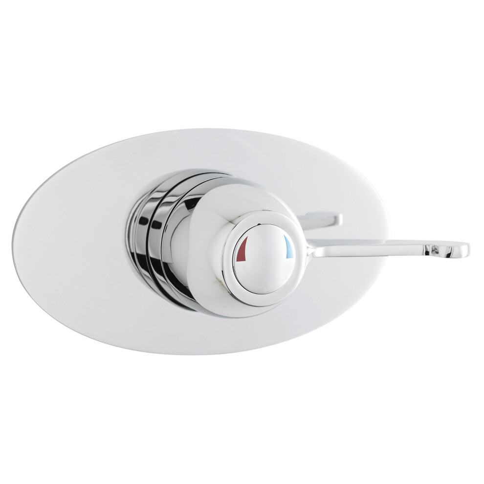 Contemporary Round Concealed Sequential Thermostatic Shower Valve with Lever Handle - Chrome - Balterley