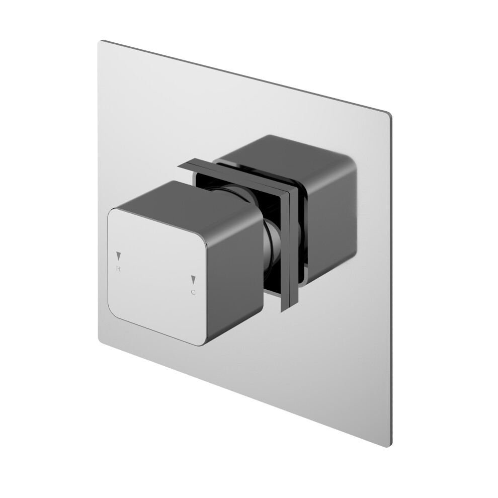 Empire Square Concealed Thermostatic Temperature Control Shower Valve - Chrome - Balterley