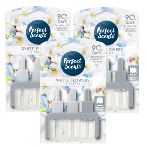 3x Plug In Refill Oil For 3 Volution White Flowers Perfect Scents 1