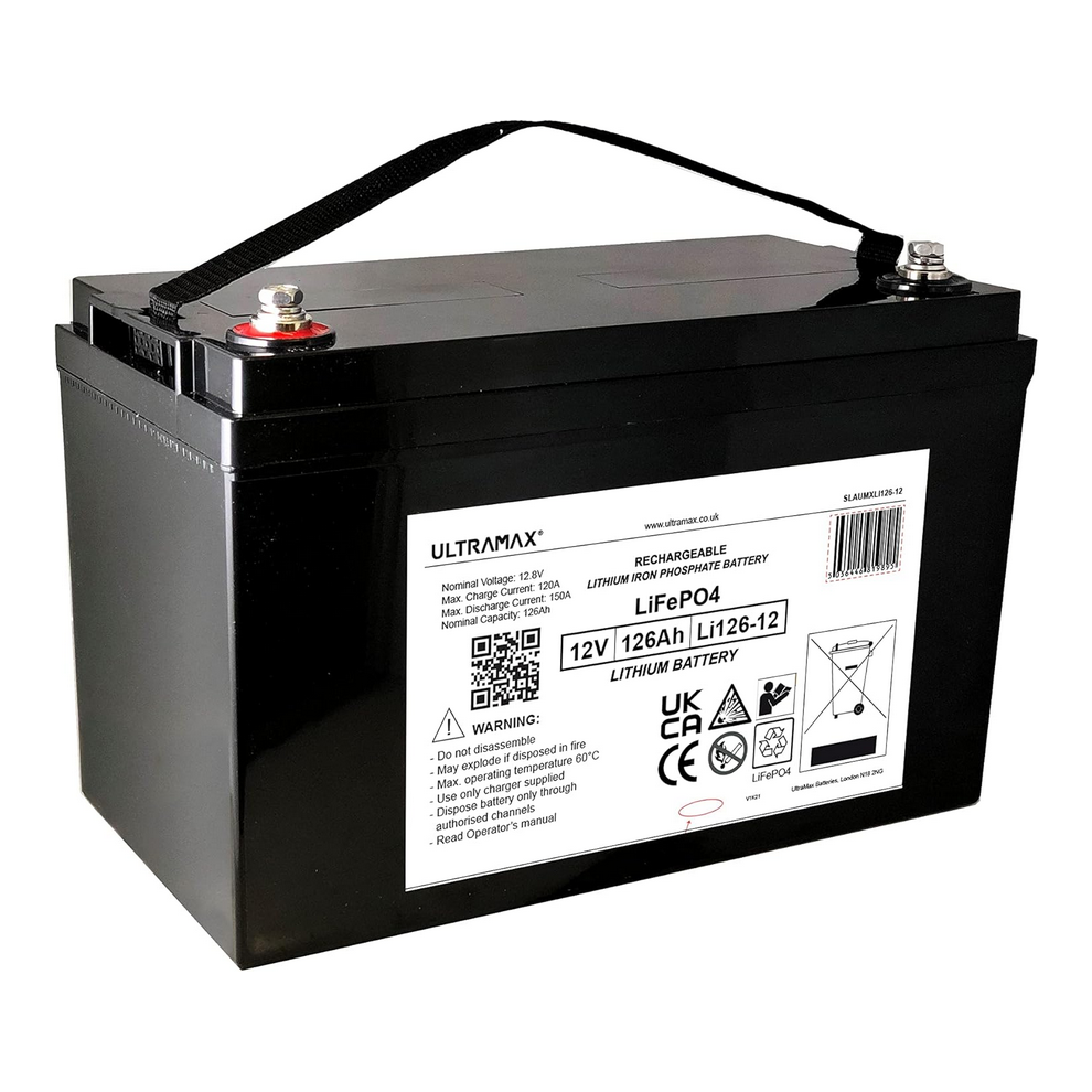 Ultramax 12V 126Ah Lithium Iron Phosphate (Lifepo4) Battery 5036446817310