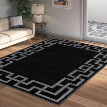 (80 X 150 cm, Nico Black) Luxury Printed Rugs Large Runner Rug & Door Mats