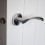 (Satin Chrome) VIBE Twirl Push Button Privacy Door Handle 3