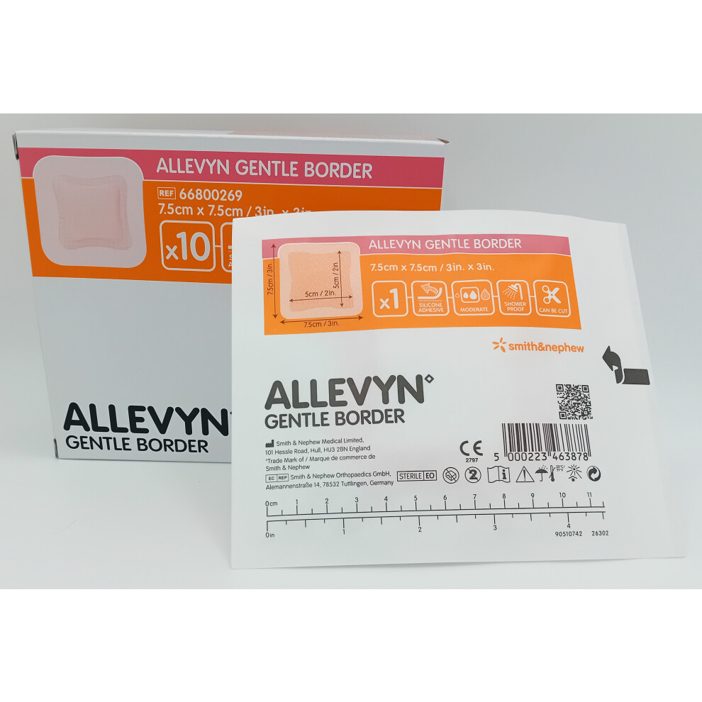 Smith&Nephew Allevyn Gentle Border 7.5Cm X 7.5Cm Box Of 10 - Ref: 66800269