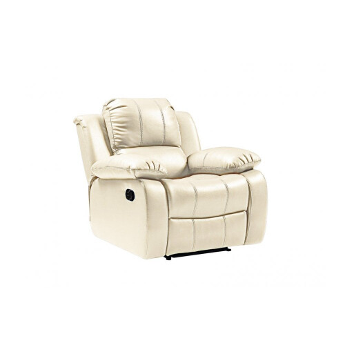 Valencia Cream Leather Recliner 2+1+1 Seater Sofa Set 2