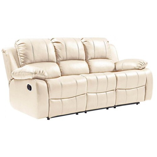 Valencia Cream Leather Recliner 3+2 Seater Sofa Set 2