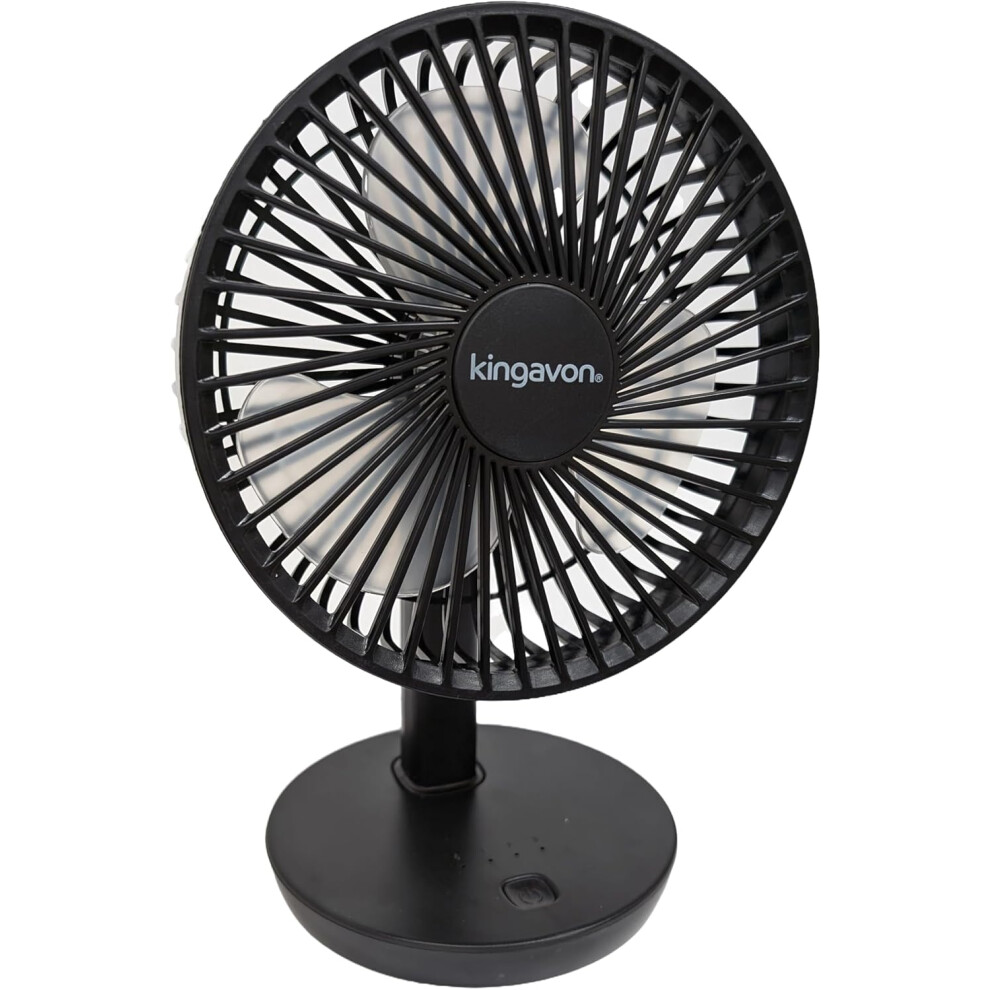 Black 7 Inch Office Desk Fan Cordless & USB Rechargeable Adjustable