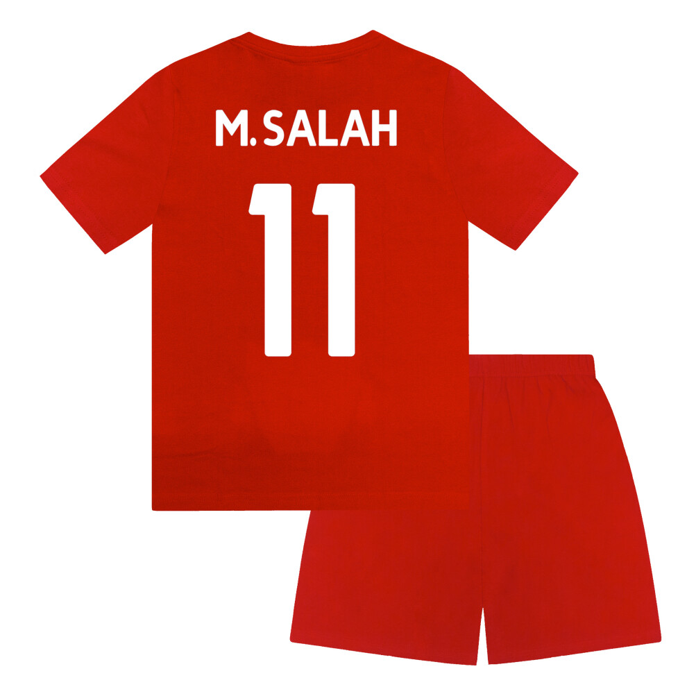 (Red M.Salah, 12-13 Years) Liverpool FC Boys Pyjamas Short Kids OFFICIAL Football Gift