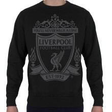 (Black, Large) Liverpool FC Official Football Gift Mens Crest Sweatshirt Top