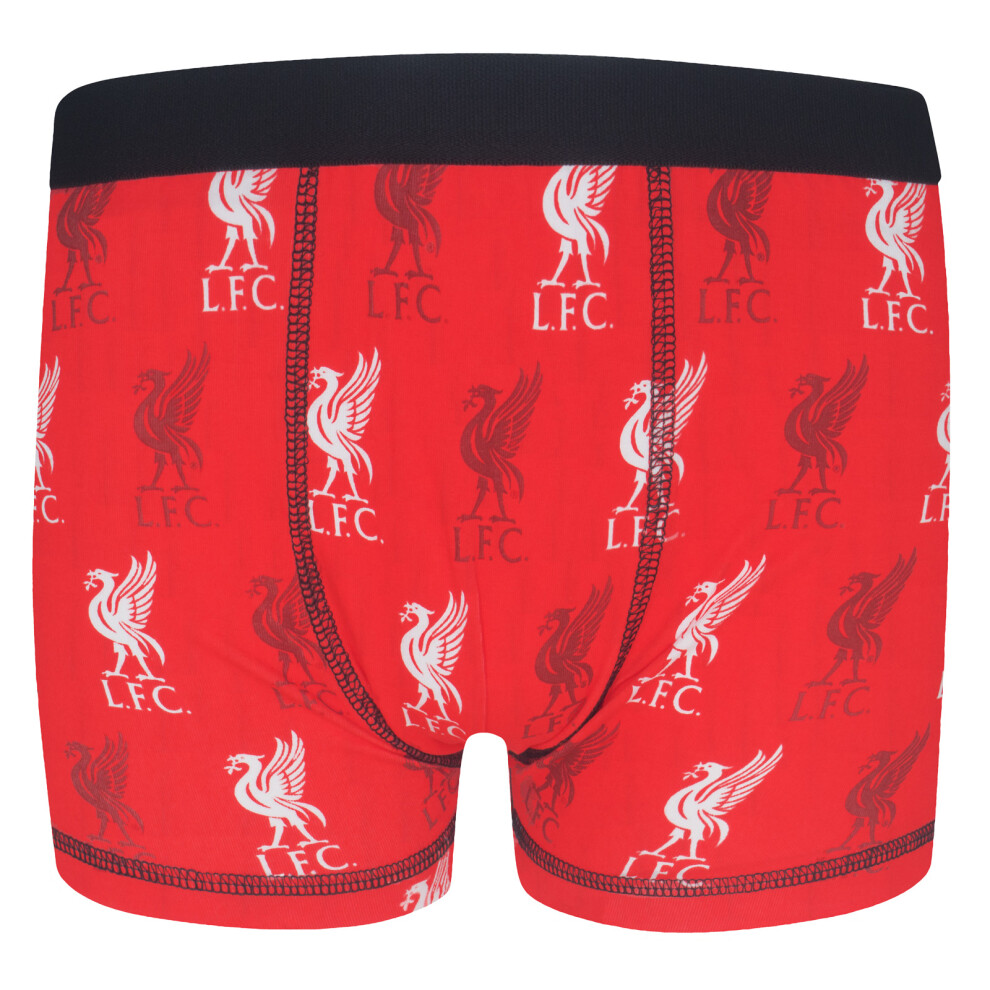 (Red, 7-8 Years) Liverpool FC Official Football Gift 1 Pack Boys Boxer Shorts