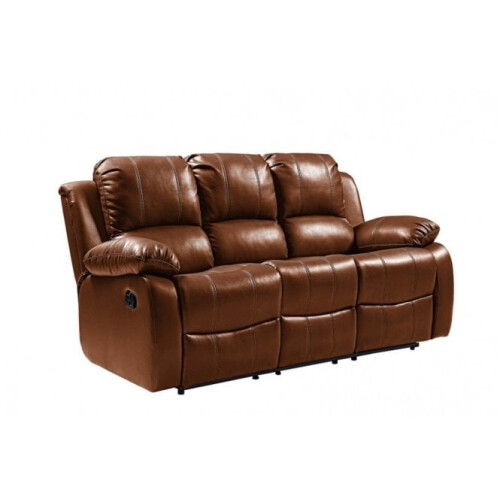 Valencia Tan Leather Recliner 3+1+1 Seater Sofa Set 1